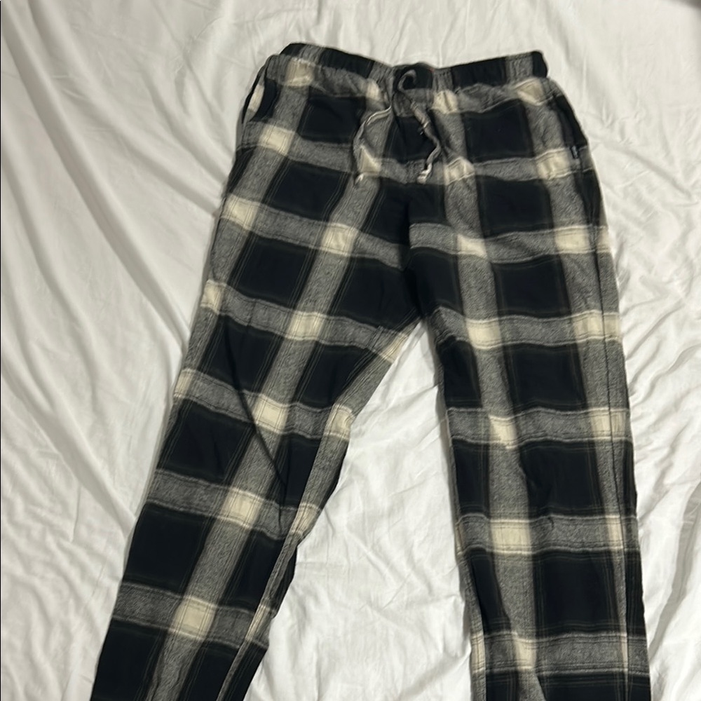 Plaid Men's Pants - Black and White
